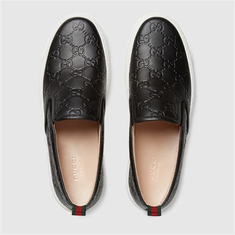 gucci white slip on|gucci embossed slip on shoes.